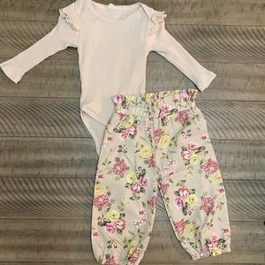 Floral pants and long sleeve top